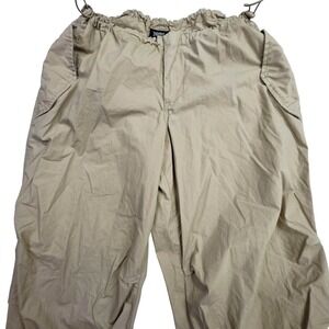 Enyce Pants Mens Small Khaki Elastic Waist Drawstring D-Ring Pocket Baggy Casual